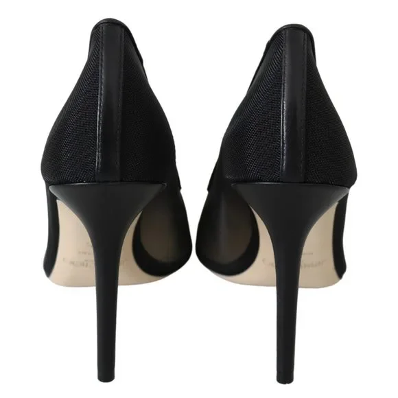 Jimmy Choo Elegant Black Mesh Crystal Pumps - Picture 5 of 6